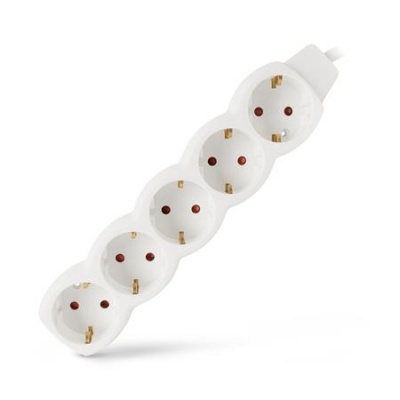 Elosztósor, 5 aljzat, 3 m, ENTAC, fehér